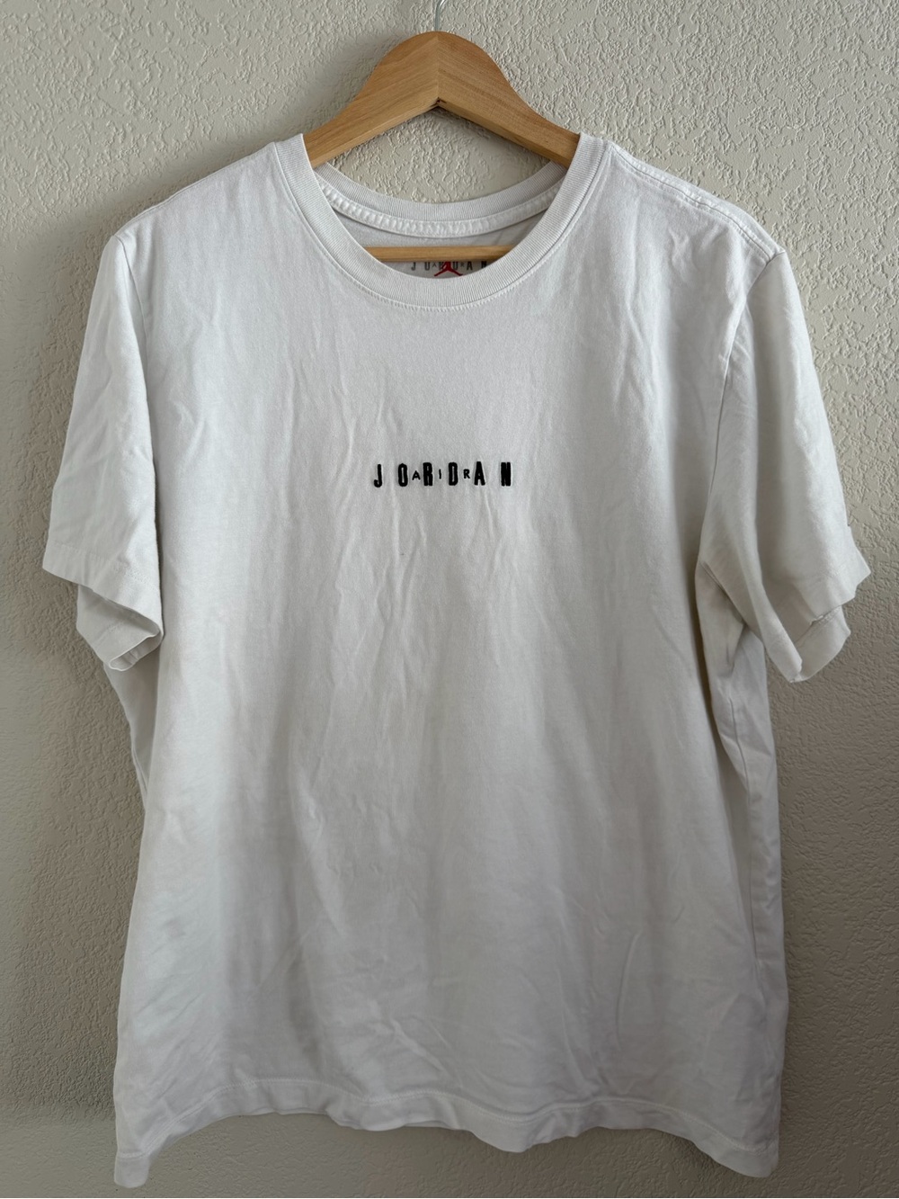 Jordan Jumpman Graphic Tee White Stacked Logo Sz L